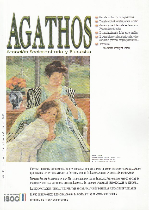 Trabajo social sanitario en una mutua de accidentes de trabajo: factores de riesgo social en pacientes que han sufrido un accidente laboral, estudio de variables psicosociales asociadas al proceso asistencial